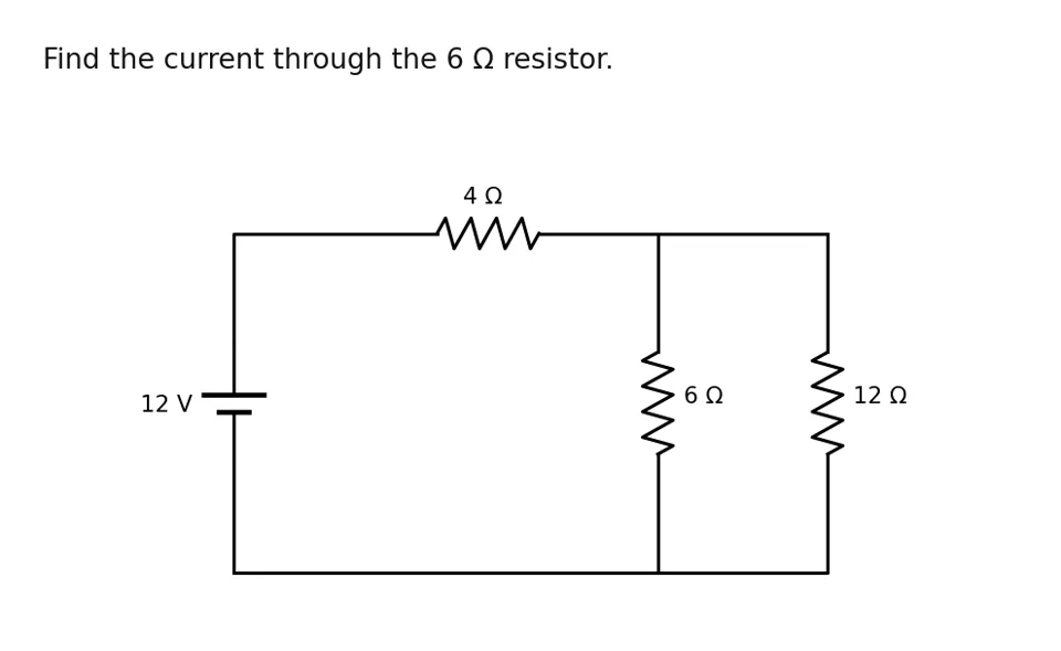 AP Physics 1 practice problem: Series–parallel circuit, 12 V